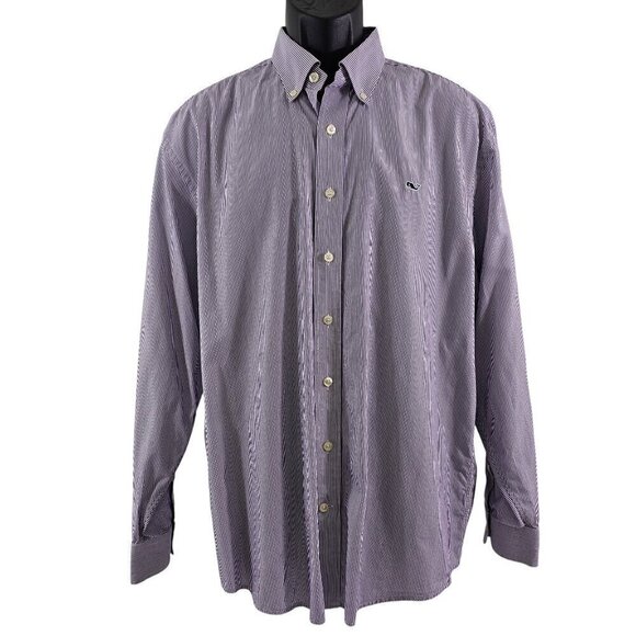 Vineyard Vines Men’s Button Stripe Down Long Sleeve Cotton Whale Shirt – Large** - Picture 12 of 16